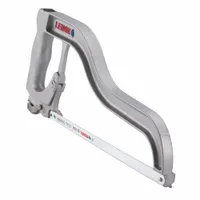 General purpose hacksaw with a 12-inch bi-metal blade (24 teeth per inch) and a 6 1/2-inch overall length. The aluminum frame provides lightweight handling. Suitable for cutting metal, plastic, and wood in maintenance, plumbing, and electrical work