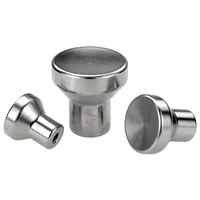 KIPP Hand Knob: Pull, Stainless Steel, M10 Thread, 20 mm Thread Lg, 40 mm Dia (MPN K0250.410)