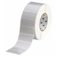 Gray polyester precut label roll with dimensions 2 61/64 in x 1 1/4 in. Compatible with BBP11 printer series. Used for industrial identification, cable marking, and asset labeling in electrical panels, data centers, and manufacturing environments