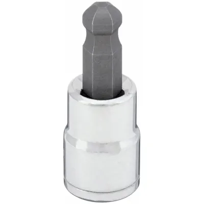 WESTWARD Socket Bit: 3/8 in Drive Size, Hex Tip, 8 mm Tip Size, 1 13/16 in Overall Lg - Ball-End Hex Bit Sockets