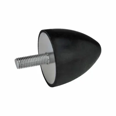 JW WINCO Male x Non-Threaded Vibration-Isolating Mount, Natural Rubber, Conical - Male x Non-Threaded Vibration-Isolating Mounts