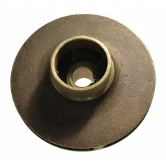 This closed-design impeller is made of bronze and intended for use in straight centrifugal pumps. It is compatible with Dayton pumps, including model 12A075A. Typical applications include moving water or other fluids in industrial settings.