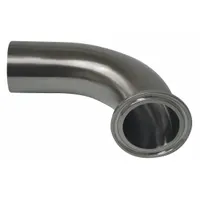 Sanitary Fitting Elbow: 90° Elbow, 2 in OD x 2 in OD Size, Clamp/Weld, 316L Stainless Steel (MPN TE2C6L2.0-PM)