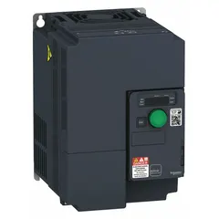 The SCHNEIDER Altivar ATV320U75M3C is a compact variable frequency drive with three-phase input and three-phase output, rated at 10 hp. It features an IP20 enclosure suitable for indoor panel mounting and a no-bypass design for standalone motor control. Typical applications include conveyors, pumps, fans, and compressors.