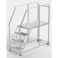 EGA Mobile Work Platform: 3.3 ft Platform Ht - Max, 24 in x 49 in, Aluminum, 300 lb Load Capacity (MPN A009H)
