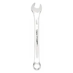 SAE spline combination wrench with 5/8 in head size and 8 1/4 in overall length. Made from alloy steel with a chrome finish and offset design. Used for tightening or loosening 5/8 in fasteners in mechanical assembly and maintenance tasks.