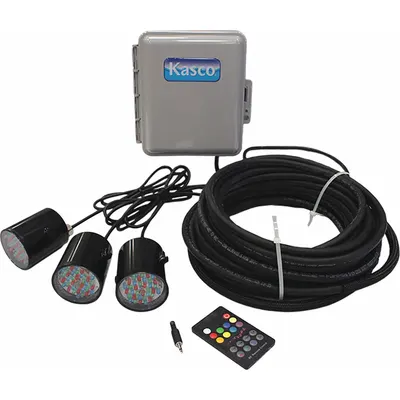 KASCO RGB3C5-100 LED Fountain Light System, 5W, 120V AC, 100 ft Cord - Fountain Lighting Systems