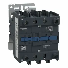 This SCHNEIDER non-reversing IEC contactor features 4 normally open poles rated at 125 A and a 24 V DC coil. It is designed for switching power circuits in motor control and lighting applications where reliable on/off control is required. The device does not include integrated surge suppression.