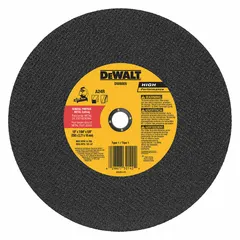 Type 1 cut-off wheel designed for general-purpose cutting of carbon and stainless steel. Constructed with 24-grit aluminum oxide abrasive. Dimensions: 10" diameter, 7/64" thickness, 5/8" arbor hole. Suitable for metal fabrication, construction, and maintenance tasks requiring clean, efficient cuts.