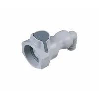 Quick Connection Coupling: 90° Elbow, 1/2 in ID Size, Quick-Disconnect Coupler x Barbed, Gray (MPN 95400)