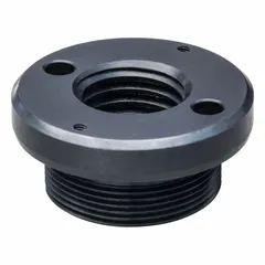 Collar and base attachment for hydraulic cylinders. Provides a threaded hollow contact surface for load-bearing applications. Rated for 20 ton and 23.6 ton capacity of attachment.