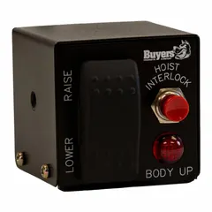 Automotive rocker switch with a black stem, designed for on/off control of electrical circuits in 12V or 24V systems. Commonly used in trailer lighting and accessory control applications for trucks, trailers, and off-road vehicles.