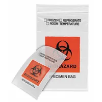 Dual Pouch Specimen Bag: LDPE, Biohazard, 2.99 mil Thick, Clear, 10 in Overall Ht, Zipper, 1,000 PK (MPN HCS7011-O)