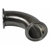 Sanitary Fitting Elbow: 90° Elbow, 3/4 in OD x 3/4 in OD Size, Clamp, 316L Stainless Steel (MPN TEG2C6L.75-PM)