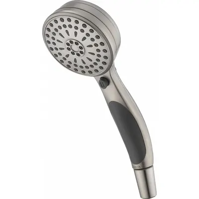 Delta Handheld Showerhead: Stainless Steel, Stainless Steel, 1.75 gpm Flow Rate - Handheld Showerheads