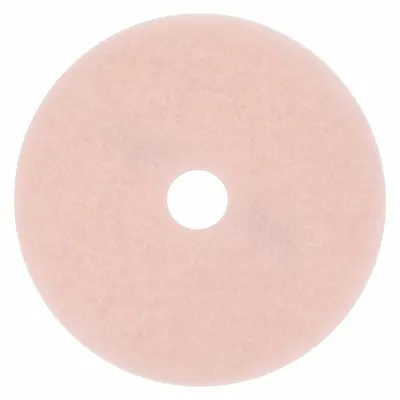 3M Burnishing Pad: Pink, 19 in Dia, Polyester, 3,000 RPM Max Speed, Round - Burnishing Pads
