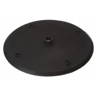 Motor rain and drip cover with 6 3/4 in overall diameter and 1/2 in bore diameter. Designed to shield motors from rain, snow, and debris in outdoor or damp environments. Suitable for use on pumps, fans, and conveyors to prevent moisture ingress