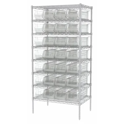 AKRO-MILS Wire Stationary Bin Shelving with Open-Front Bins