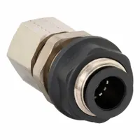 This LEGRIS tube fitting features a push-to-connect x push-to-connect configuration, made of nickel-plated brass. It connects two 10 mm OD tubes without tools, suitable for pneumatic or fluid systems requiring quick assembly