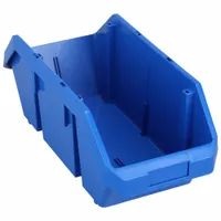 QUANTUM STORAGE SYSTEMS Cross-Stacking Bin: 8 3/8 in x 18 1/2 in x 7 in, Blue, Label Holder Included (MPN QP1887BL)