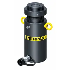 Single-acting hydraulic ram with 50 ton nominal capacity and 10 in nominal stroke length. Steel construction. Used for heavy lifting, pressing, and load-holding in industrial maintenance, construction, and manufacturing applications.