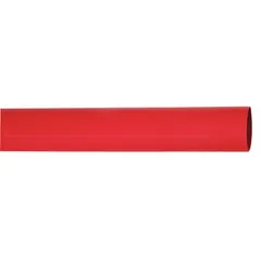 General purpose adhesive-lined heat shrink tubing from 3M. Before shrinking, inner diameter is 1.1 inches; after shrinking, inner diameter is 0.37 inches. Each piece is 4 feet long, sold in a pack of 20. Color is red. Used for insulating and protecting electrical connections, splices, and terminals, providing a moisture-proof seal.