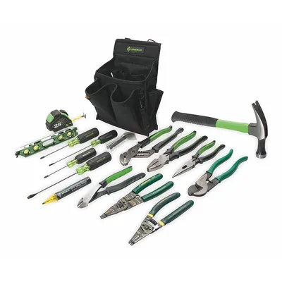 GREENLEE 16-Piece Tool Set with Pouch, SAE, 11-19 Piece Range, 0159-12 - Tool Sets with Tool Pouch