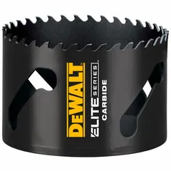 This 3-inch diameter hole saw cuts through wood, metal, plastic, and drywall. It has 3 teeth per inch, a 1 3/4-inch maximum cutting depth, and a 5/8"-18 thread size for use with compatible mandrels.