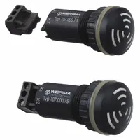 WERMA Audible Alarm: Buzzer Sound, 0.73 W Watt, 12V/24V AC/DC, Indoor/Outdoor, 10700070, 28 mm dia