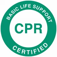 Hard Hat Label: Basic Life Support Certified CPR, 2 in Dia, English, Non-Reflective, 4 Labels, Std (MPN 42230)