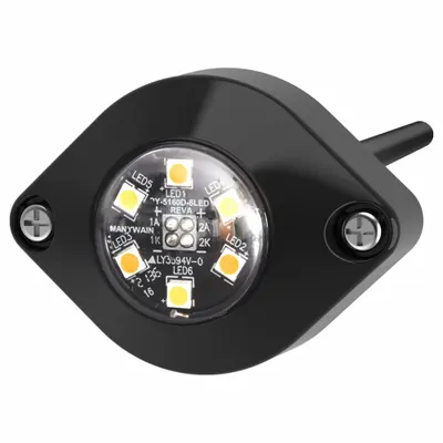 ECCO Warning Light: Concealed Warning Light, Amber/Green, 1 1/2 in Overall Wd - Vehicle Concealed Mount Flashing Lights