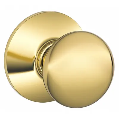 SCHLAGE F10 PLY 505 Passage Knob Lockset, Brass, Plymouth Style - Passage Knob Locksets