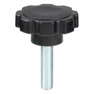 INNOVATIVE COMPONENTS Hand Knob: 8 Point, Plastic w/ Steel Thread, 1/2"-13 Thread - 8-Arm Knobs with Threaded Stud