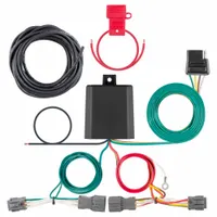 4-Way flat connector for trailer lighting and towing electrical connections. IP67 rated for dust and water resistance. Black powder coated finish. Suitable for connecting tow vehicle to trailer wiring systems