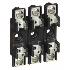 This 3-pole open block design fuse block accommodates glass and ceramic fuses, including types 3AG, ABC, GDL, and MDL. Rated for 300 V AC, it provides secure mounting in control panels, power distribution, and equipment protection circuits.