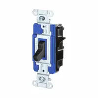 HUBBELL Wall Switch: Toggle Switch, 3-Way, Maintained, Black, 120/277V AC, 15 A (MPN CSB315STBK)