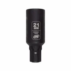 Metric impact socket with 21 mm hex size, 6-point deep profile, and 2 61/64 in overall length. Manganese Phosphate finish provides corrosion resistance. Suitable for heavy-duty fastening and loosening of 21 mm nuts and bolts in automotive and industrial applications.