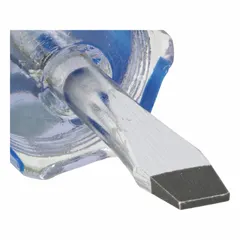 This stubby slotted screwdriver is designed for turning slotted screws in confined spaces where a full-size tool cannot fit. With a 3-1/2 in overall length, it provides access in tight areas such as equipment panels and machinery. Suitable for general maintenance, assembly, and repair tasks.