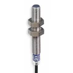Shielded inductive cylindrical proximity sensor with PNP output and non-terminated cable. Operates on 12-24V DC supply. Suitable for non-contact detection of metal objects in industrial automation, packaging, and material handling applications.
