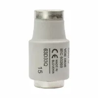 Fast-acting IEC Type D fuse rated 63 A at 500 V AC. Designed for overcurrent protection in industrial electrical systems, including switchgear, motor control centers, and distribution panels. Fits DIII Class D fuse holders with D33 rating