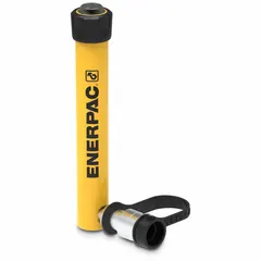 The ENERPAC RC57 is a single-acting hydraulic ram with a 5 ton nominal capacity and a 7 in nominal stroke, constructed from steel. It is designed for lifting, pushing, and positioning tasks in industrial maintenance, construction, and manufacturing applications.