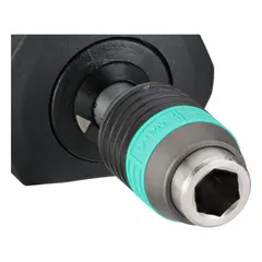 This WERA adjustable torque bit screwdriver is a click-type tool with a torque range of 0.3 to 1.2 N-m. It provides an audible and tactile click when the preset torque is reached, helping to prevent over-tightening. Suitable for precision fastening applications where controlled torque is required.