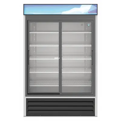 HOSHIZAKI Refrigerated Merchandiser: 78 1/4 in x 51 in x 30 1/4 in, Silver, Sliding - Glass Door Refrigerator Merchandisers