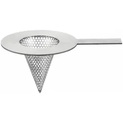 Temporary strainer with 304 stainless steel body, 6 in pipe size, 8 1/8 in length, and 8 5/8 in flange diameter. Used to filter debris from pipelines during commissioning, startup, or maintenance, protecting pumps, valves, and other equipment in industrial fluid systems.