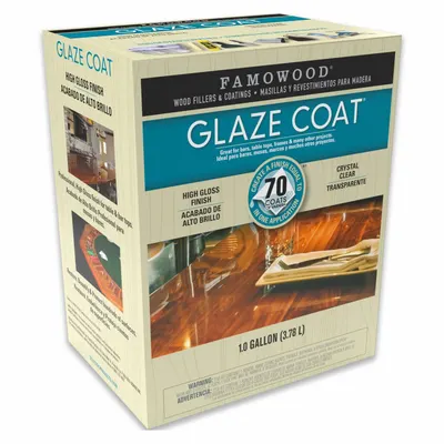 FAMOWOOD Glaze Coat Interior Oil-Based High-Gloss Clear Coating, 1 gal - Glaze Coatings