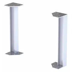 Gray aluminum platform support leg with 30 in overall width and 500 lb load capacity. Designed for use with TRI-ARC MPASGR30 model. Commonly used to support industrial platforms and walkways in maintenance, assembly, and material handling applications.