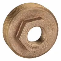 Threaded low-pressure pipe fitting for potable water systems. Made of brass with Class 125 rating and maximum operating pressure of 200 psi. Connects and redirects water lines in plumbing applications