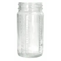 APPROVED VENDOR Clear Wide Mouth Round Glass Lab Bottle, 240 mL, 58-400, Colorless, Graduated, Case of 96