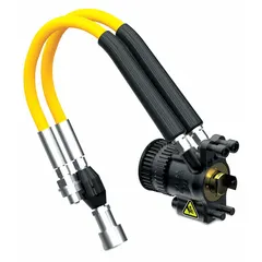 Hydraulic torque wrench drive delivering 1,909 N-m (1,408 ft-lb) of torque with a maximum drive size of 2 3/8 inches. Designed for low-profile applications requiring precise torque control in confined spaces, such as bolting operations on flanges and heavy equipment.