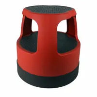 APPROVED VENDOR Step Stool: 15.5 in Overall Ht, 300 lb Load Cap, 2 Steps, Plastic, Wt-Actuated